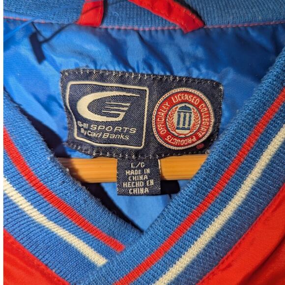 VTG Kansas Jayhawks KU Pullover Jacket Blue Mens Size L G-lll Sports Carl Banks - Picture 3 of 14